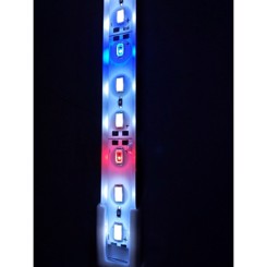 Komplet sæt - Alubar 2x67cm Rød Hvid Blå - LEDlys til akvarie på 75-90cm  